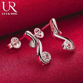 Серьги для пирсинга из стерлингового серебра 925 пробы с цирконами цвета ААА, модные свадебные украшения 1.40*0.50cm