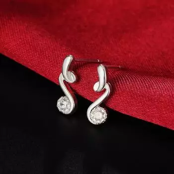 Серьги для пирсинга из стерлингового серебра 925 пробы с цирконами класса ААА, модные свадебные украшения 1.40*0.50cm