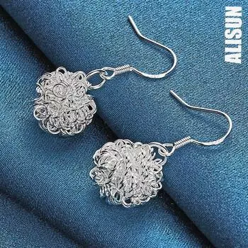 Серьги для пирсинга из стерлингового серебра 925 пробы с геометрическим узором, модные свадебные украшения 2.60*1.00cm