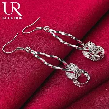 Серьги для пирсинга из стерлингового серебра 925 пробы, модные свадебные украшения 3.60*1.00cm