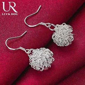 Серьги для пирсинга из стерлингового серебра 925 пробы с геометрическим узором, модные свадебные украшения 2.60*1.00cm