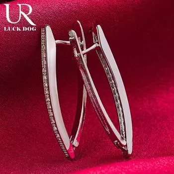 Серьги для пирсинга из стерлингового серебра 925 пробы с цирконием класса ААА, модные свадебные украшения 1.20*3.10cm