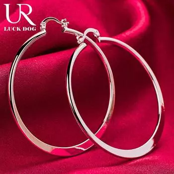 Серьги для пирсинга из стерлингового серебра 925 пробы, круглые, 55 мм, модные свадебные украшения 55mm