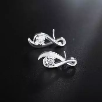 Серьги для пирсинга из стерлингового серебра 925 пробы с восьмиугольным цирконием класса ААА, модные свадебные украшения 0.60*1.80cm