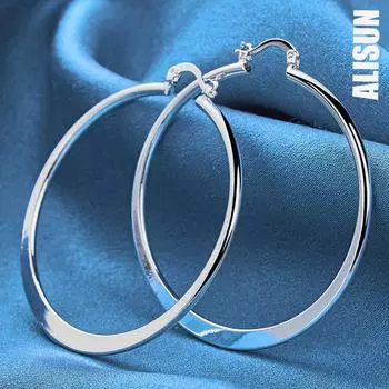 Серьги для пирсинга из стерлингового серебра 925 пробы, круглые, 55 мм, модные свадебные украшения 55mm