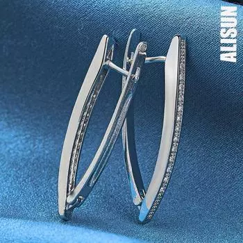 Серьги для пирсинга из стерлингового серебра 925 пробы с цирконием класса ААА, модные свадебные украшения 1.20*3.10cm