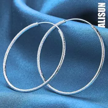 Серьги для пирсинга из стерлингового серебра 925 пробы, матовые, круглые, 50/60 мм, модные свадебные украшения 50MM