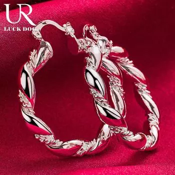 Серьги для пирсинга из стерлингового серебра 925 пробы в виде жареного теста, модные свадебные украшения 30mm