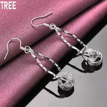 Серьги для пирсинга из стерлингового серебра 925 пробы, модные свадебные украшения 3.60*1.00cm