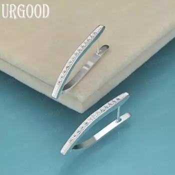 Серьги для пирсинга из стерлингового серебра 925 пробы с цирконием класса ААА, модные свадебные украшения 1.20*3.10cm