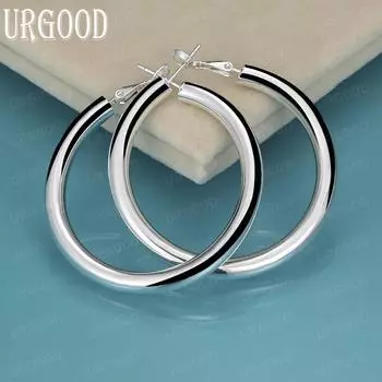 Серьги для пирсинга из стерлингового серебра 925 пробы, круглые, 50 мм, модные свадебные украшения 50mm