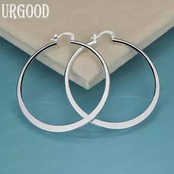 Серьги для пирсинга из стерлингового серебра 925 пробы, круглые, 55 мм, модные свадебные украшения 55mm