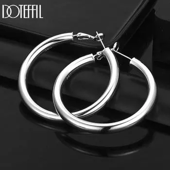 Серьги для пирсинга из стерлингового серебра 925 пробы, круглые, 50 мм, модные свадебные украшения 50mm