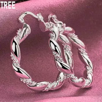 Серьги для пирсинга из стерлингового серебра 925 пробы в виде закрученного теста, модные свадебные украшения 30mm