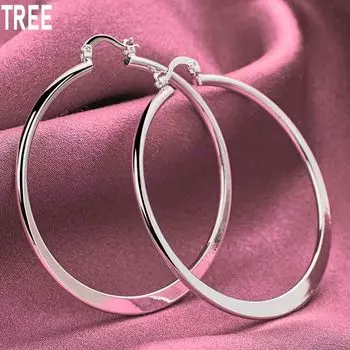 Серьги для пирсинга из стерлингового серебра 925 пробы, круглые, 55 мм, модные свадебные украшения 55mm