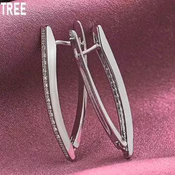 Серьги для пирсинга из стерлингового серебра 925 пробы с цирконием класса ААА, модные свадебные украшения 1.20*3.10cm