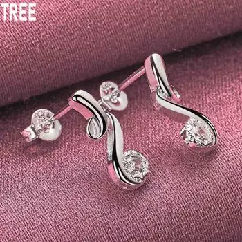 Серьги для пирсинга из стерлингового серебра 925 пробы с цирконами цвета ААА, модные свадебные украшения 1.40*0.50cm