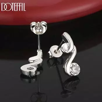 Серьги для пирсинга из стерлингового серебра 925 пробы с цирконами цвета ААА, модные свадебные украшения 1.40*0.50cm