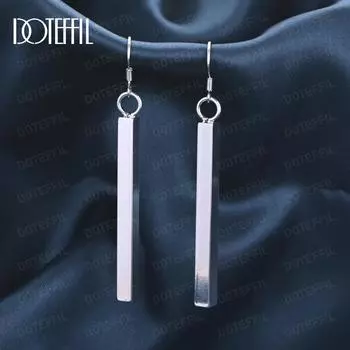 Серьги для пирсинга из стерлингового серебра 925 пробы, подвески, свадебные украшения 6.5*0.40cm