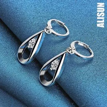 Серьги для пирсинга с каплями воды/каплями дождя из стерлингового серебра 925 пробы и циркония класса ААА, модные свадебные украшения 0.90*1.70cm