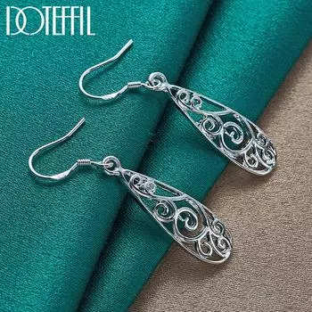 Серьги для пирсинга с узором из серебра 925 пробы, модные свадебные украшения