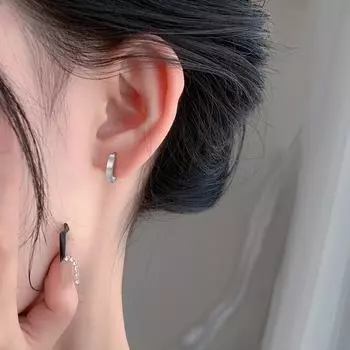 Серьги для пирсинга ушей с круглой пряжкой и геометрическим дизайном для женщин, серьги в холодном стиле