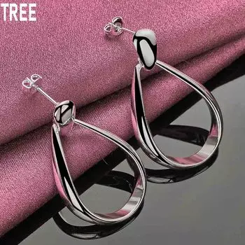 Серьги для пирсинга в форме капли воды из стерлингового серебра 925 пробы, модные свадебные украшения 3.60*2.20cm