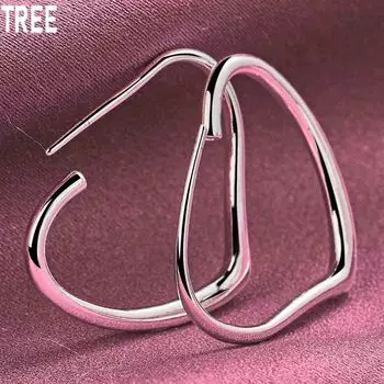 Серьги для пирсинга в форме сердца из стерлингового серебра 925 пробы 29x37 мм, круглые, модные свадебные украшения 37mm*29mm