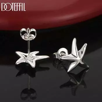Серьги для пирсинга в виде морской звезды из стерлингового серебра 925 пробы, модные свадебные украшения 1.00*1.20cm