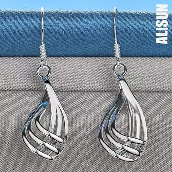 Серьги для пирсинга в виде трех линий из стерлингового серебра 925 пробы в виде капель воды, модные свадебные украшения 3.70*1.30cm
