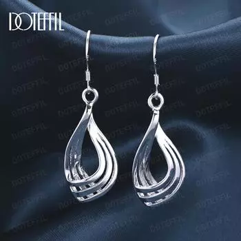 Серьги для пирсинга в виде трех линий из стерлингового серебра 925 пробы в виде капель воды, модные свадебные украшения 3.70*1.30cm