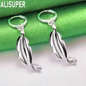 Серьги для пирсинга в виде витого листа из стерлингового серебра 925 пробы, модные свадебные украшения с шармом 4.00*0.90cm