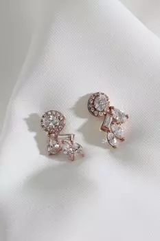 Серьги для вечернего платья Drop Stone Rose