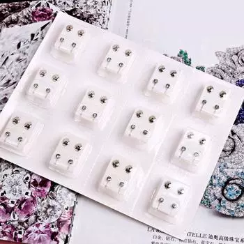 Серьги для женщин для пирсинга, циркониевые кристаллы, пирсинг, серьги-гвоздики, модные, стильные, изящные, разноцветные, простые, 12 пар/комплект, аксессуар разноцветный