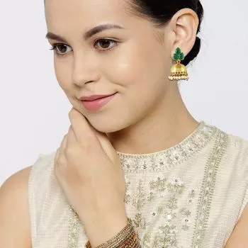 Серьги для женщин и девочек | Традиционная Джумка | Позолоченные серьги | Аксессуары Ювелирные изделия для женщин