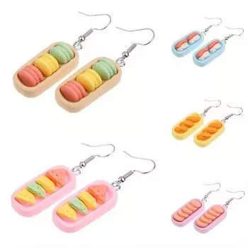 Серьги для женщин, капли из смолы, индивидуальный заказ, ручная работа, милые девушки, сладкий подарок, печенье, макароны, торт, еда, пончики
