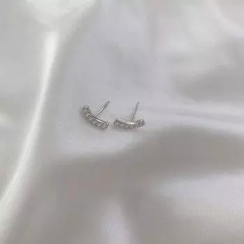 Серьги для женщин, Серьги-полукруглые дуги, Микро-вставки из циркона, Simple Temperament, Универсальные серьги, Модные серьги