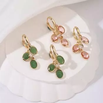 Серьги для женщин зелёный