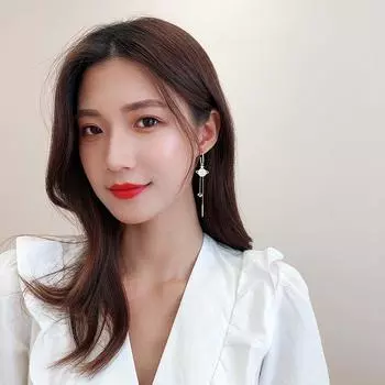 Серьги Dongdaemun, женские, серебряные, S925, игольчатые, с длинными кисточками, модные, ракушечные серьги, асимметричные, планетарные серьги золотой