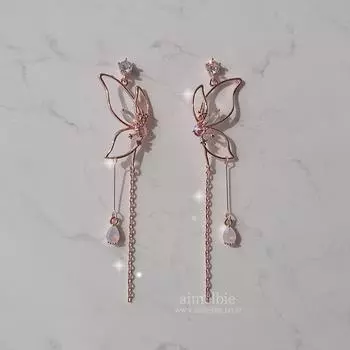 Серьги Dream of Butterfly Elf - Розовый