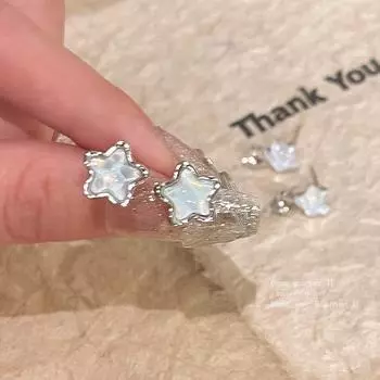 Серьги Dreamy Gradient Blue Star - Серебро S925, Легкая роскошь, Высококачественный, Нишевый дизайн Model A1688 серебряный