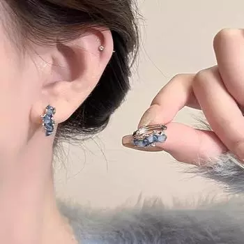 Серьги Dreamy Ocean Blue Crystal: Элегантная легкая роскошь 2025 года Crystal earrings синий