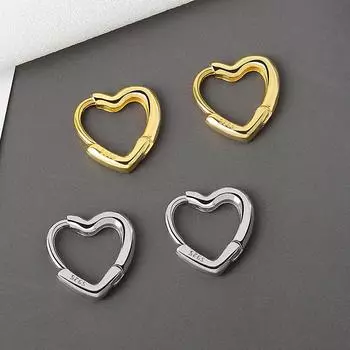 Серьги Европейские и американские металлические серьги Cold Wind Серьги-гвоздики из Южной Кореи Dongdaemun Simple Love Серьги в стиле бохо