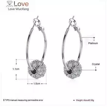 Серьги Европейские модные украшения Кристалл из Австрии Милые темпераментные серьги Для женщин и женщин золотой