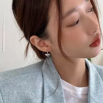 Серьги Fat Love, маленькие свежие и милые серьги-гвоздики, серьги-иглы из серебра 925 пробы, женская мода, модная и универсальная, высококлассная индивидуальность 925 silver needles