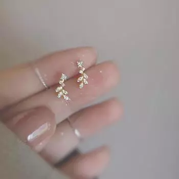 Серьги Flower Branch женские легкие роскошные серьги Niche Ins Super Fairy Girl с цирконием