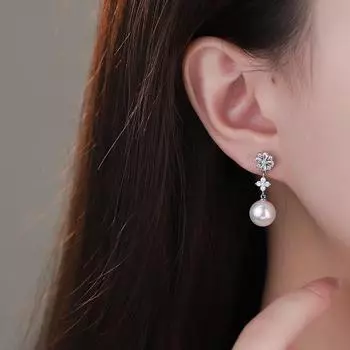 Серьги Founded Pearl Серьги в стиле ретро от французского бренда Осень и зима Новые универсальные тенденции