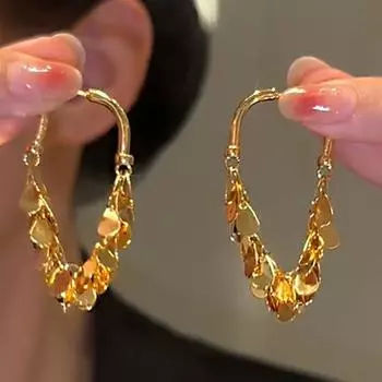 Серьги foxanry для женщин, преувеличенная индивидуальность, геометрический кулон, юбилейные вечерние ювелирные аксессуары, подарки 8mm золотой