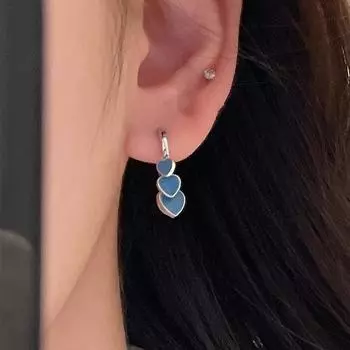 Серьги Foxanry с глазурью для женщин и девочек, винтажные индивидуальные подвески с сердечками в форме сердца, ювелирные аксессуары для дня рождения, подарки, предотвращают аллергию 8mm серебряный