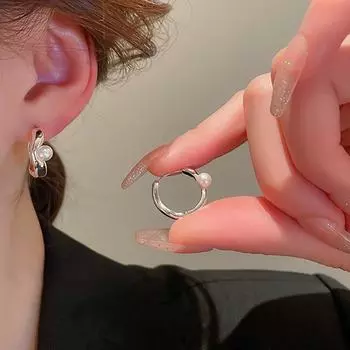 Серьги Foxanry с жемчугом для женщин и девочек, элегантные индивидуальные ювелирные изделия для помолвки, подарки, оптовая продажа 8mm золотой